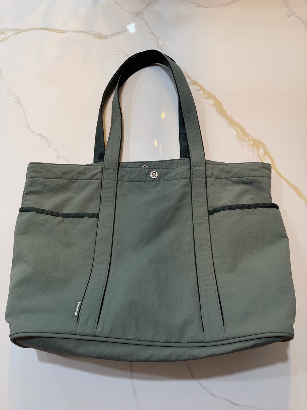 lululemon athletica Olive Green nylon Tote Bag